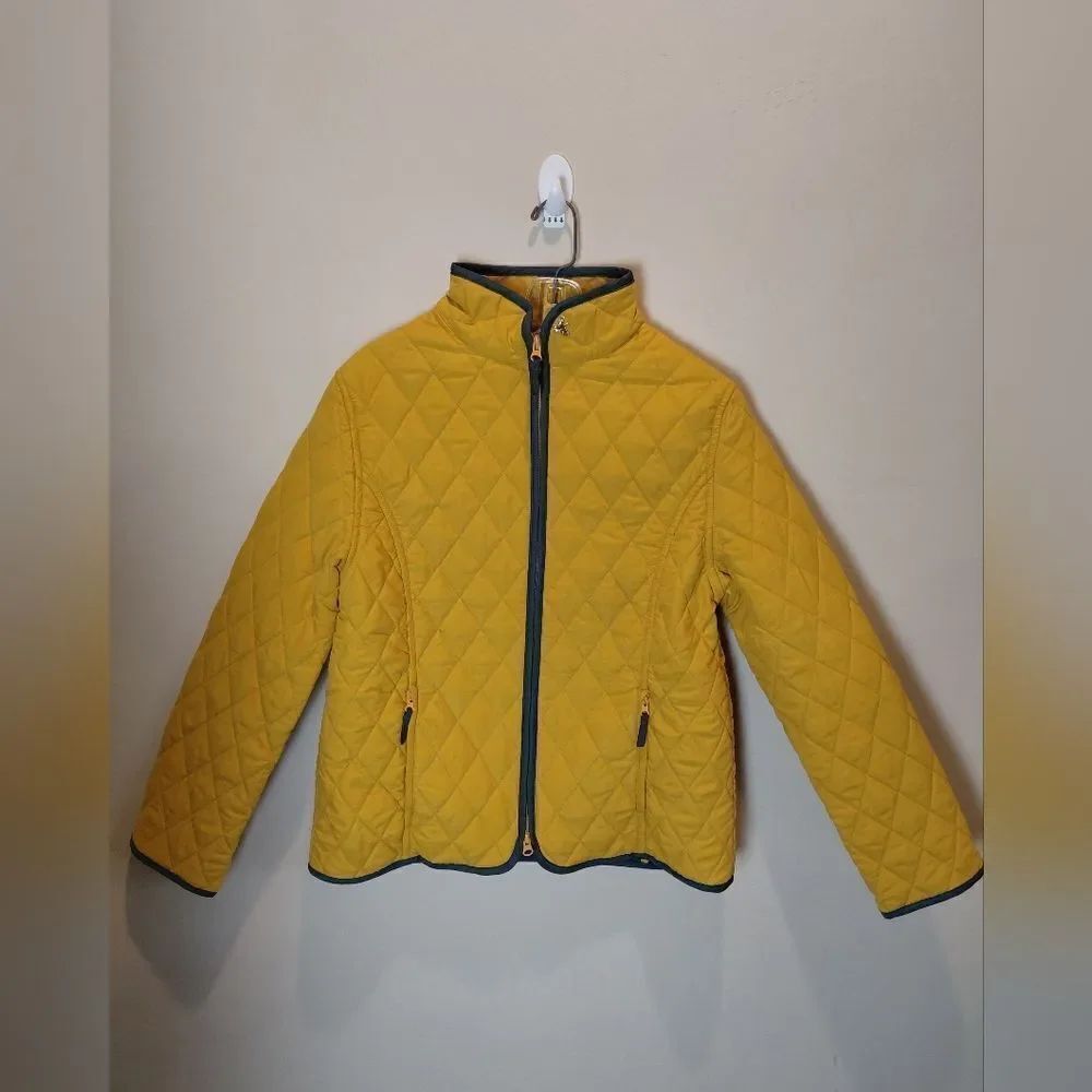 John Partridge Quilted Jacket Mustard Yellow Size Small Zips NWOT